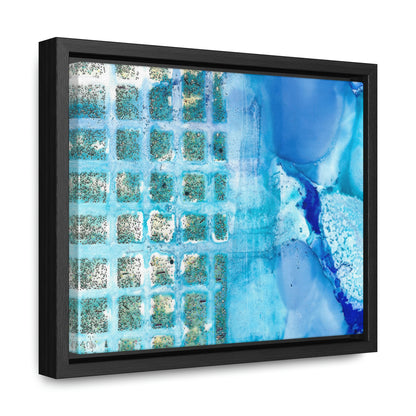 Blue Ice 14 Framed Canvas Print - Alja Design