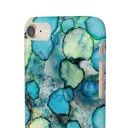 iPhone Samsung Galaxy Pixel5G Snap Case Phone Case Blue Bubbles