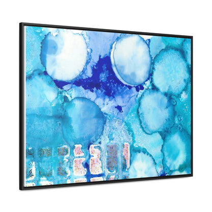 Blue Ice 5 Framed Canvas Print - Alja Design