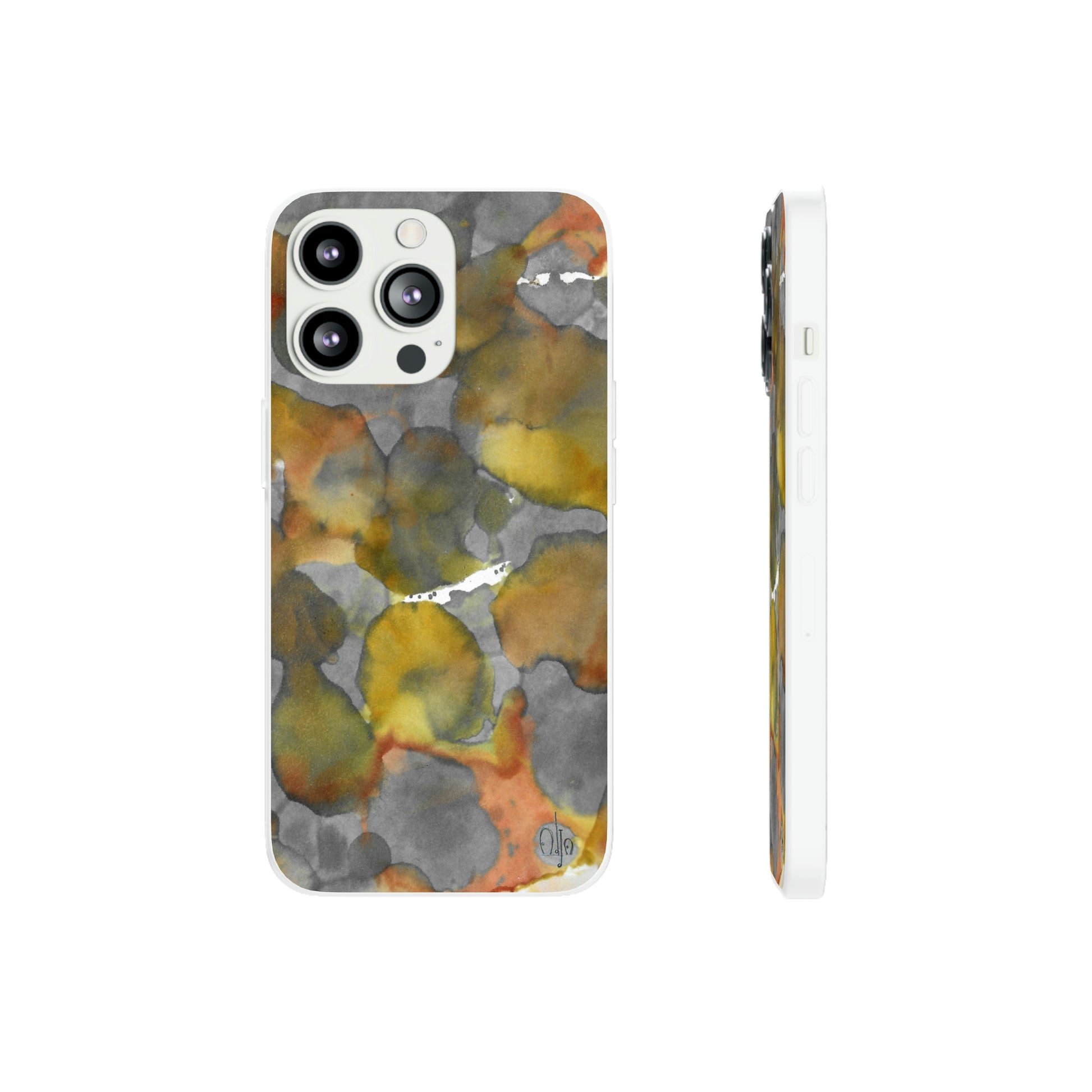 iPhone and Samsung Galaxy Flexi Phone Case Yellow Volcano - Alja Design