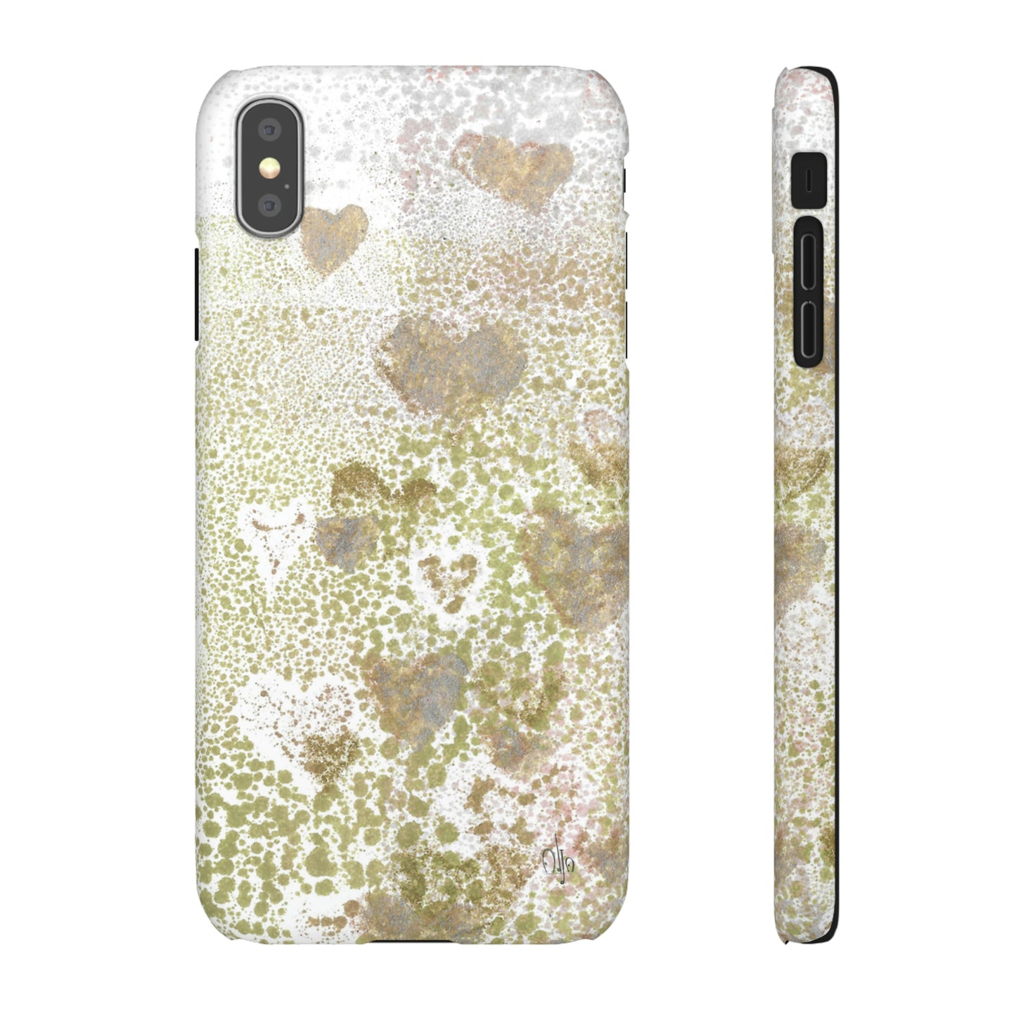 iPhone Samsung Galaxy Pixel5G Snap Case Phone Case Green Hearts