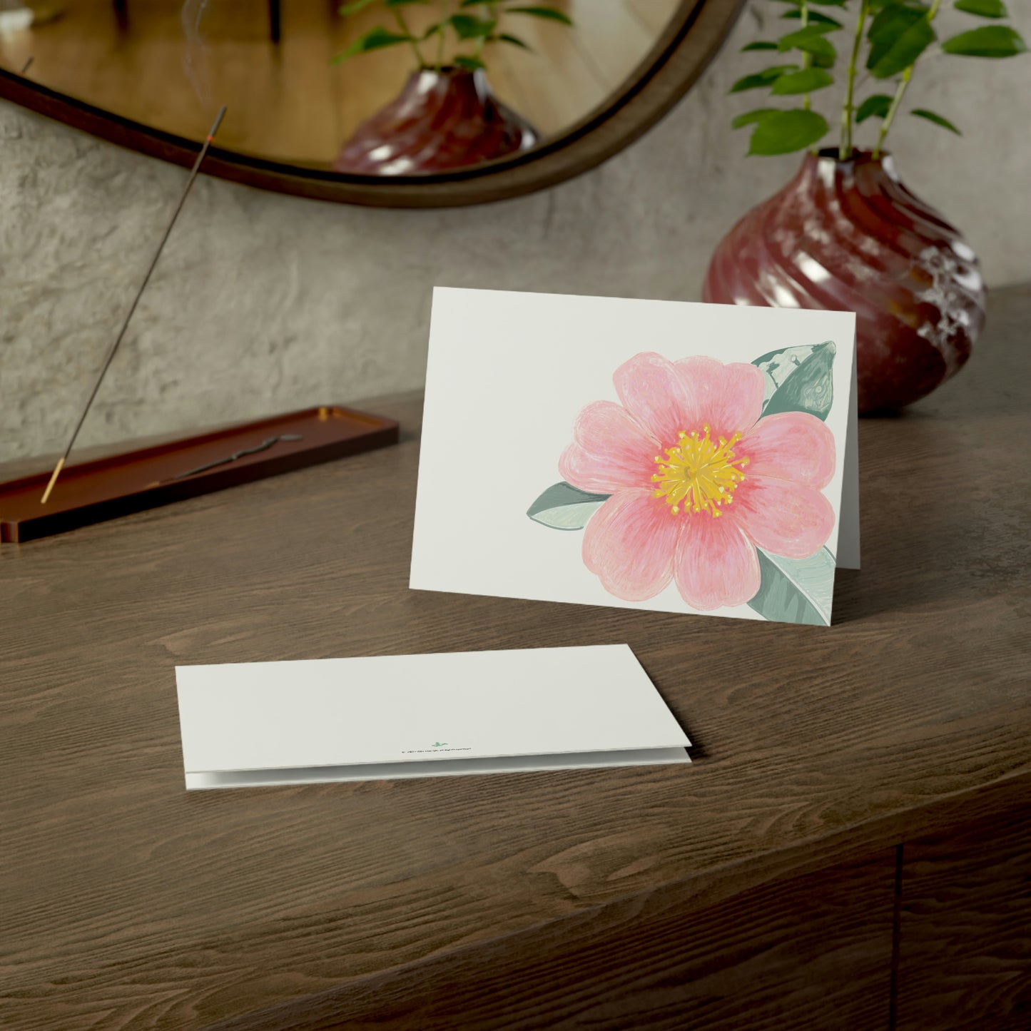 Camellia Folded Greeting Card