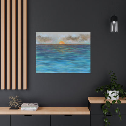 Blue Sunset Canvas Print - Alja Design