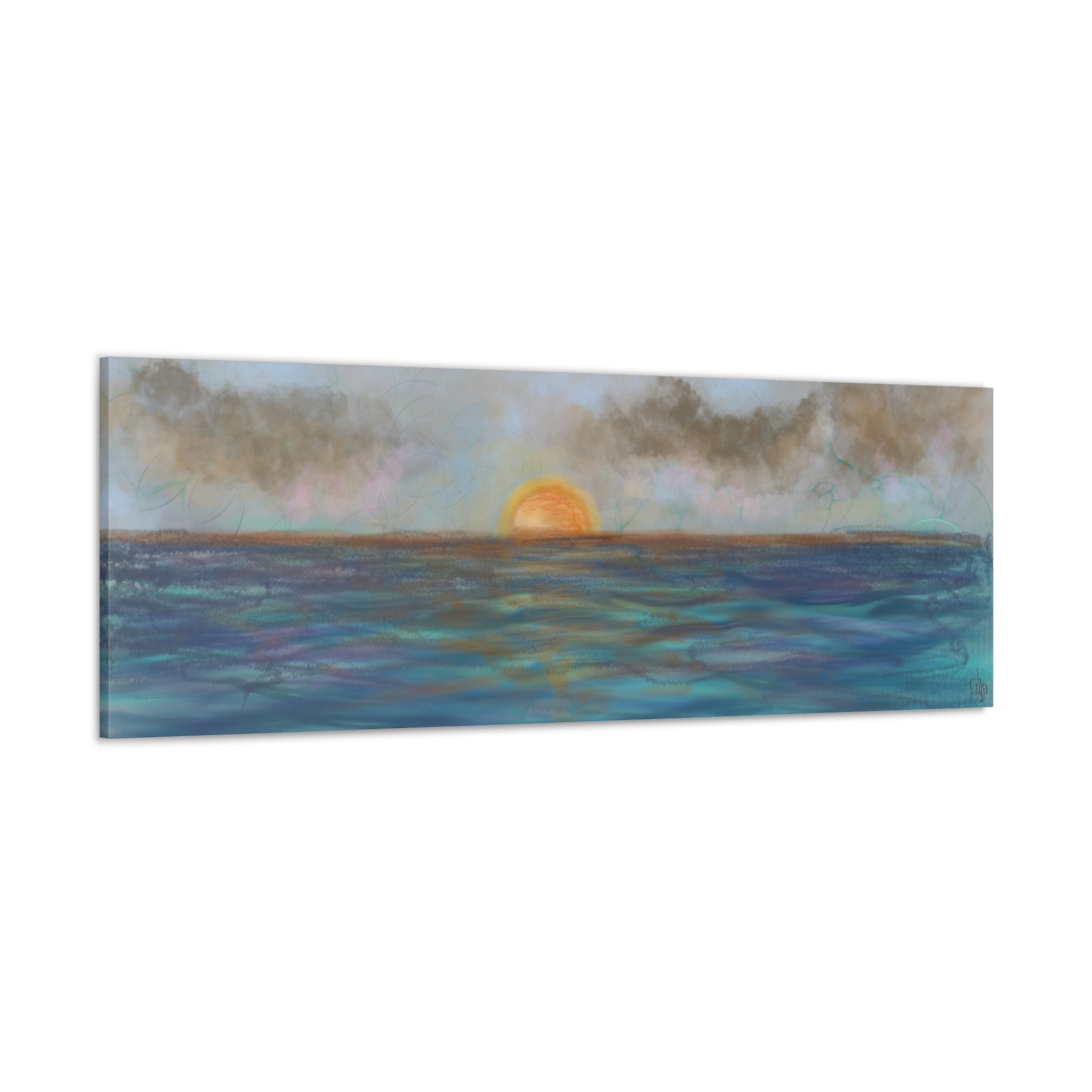 Blue Sunset Canvas Print - Alja Design