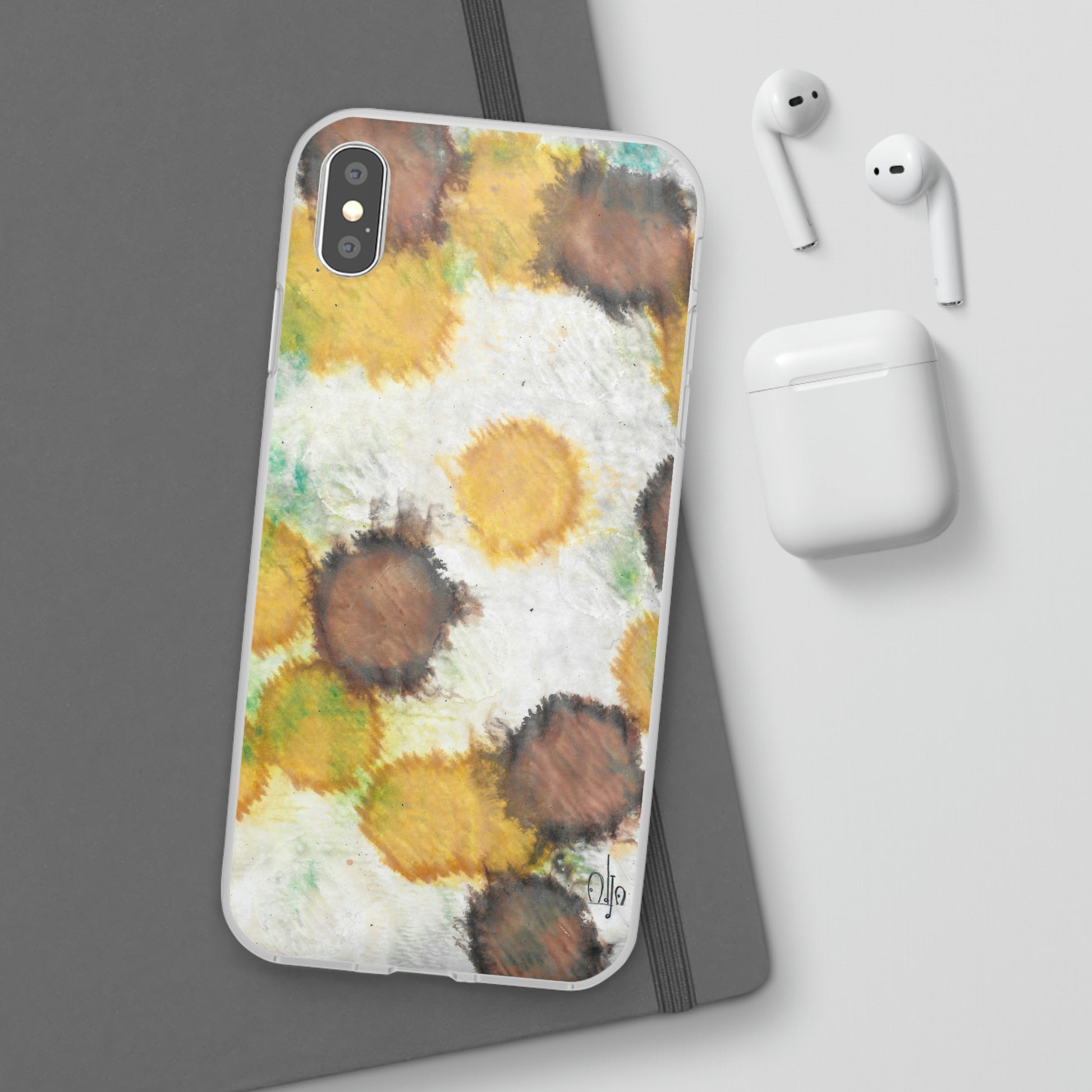 iPhone and Samsung Galaxy Flexi Phone Case Orange Cells - Alja Design