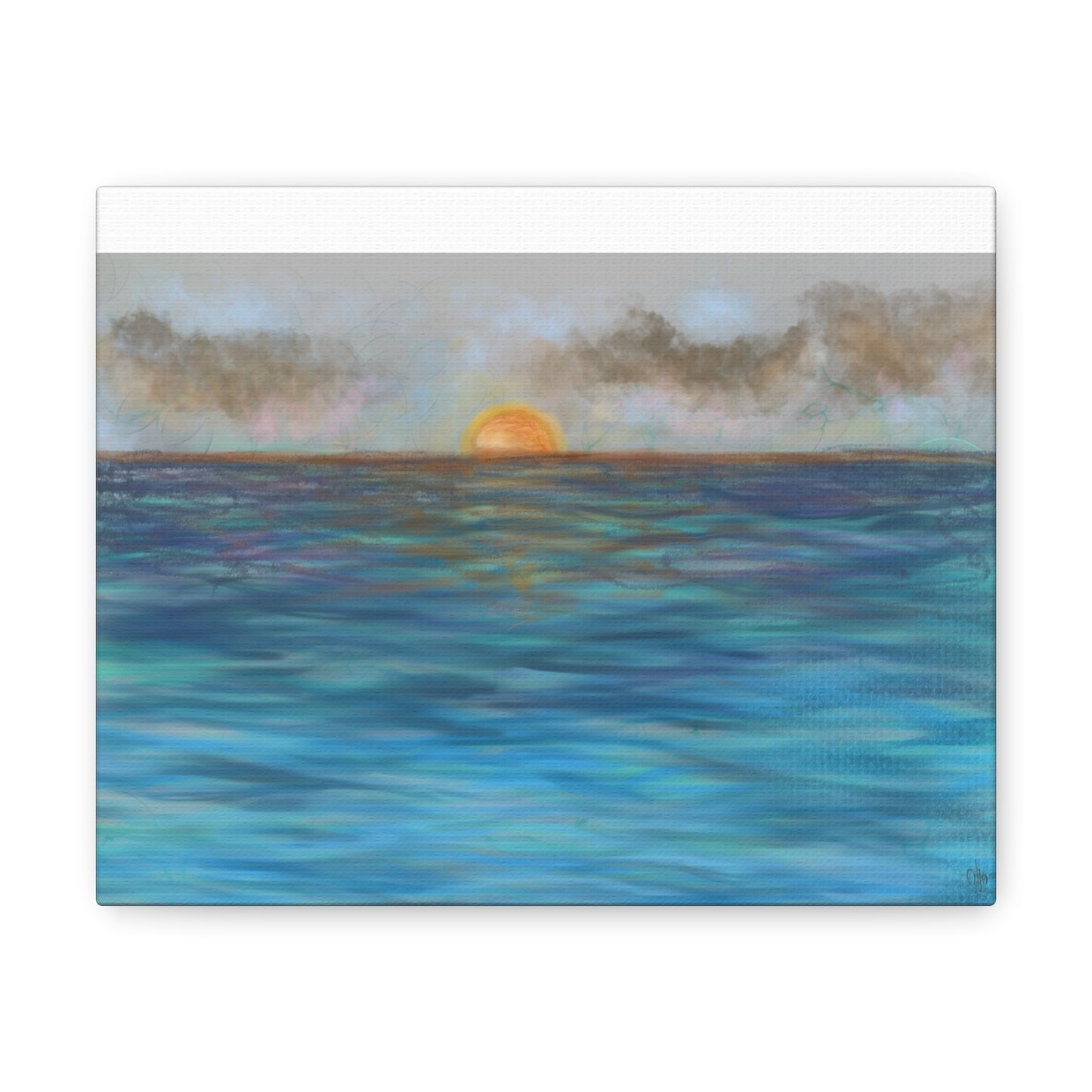 Blue Sunset Canvas Print - Alja Design