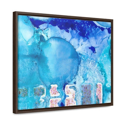 Blue Ice 9 Framed Canvas Print - Alja Design