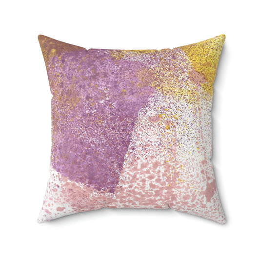 Purple Blocks Square Pillow - Alja Design