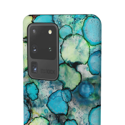 iPhone Samsung Galaxy Pixel5G Snap Case Phone Case Blue Bubbles