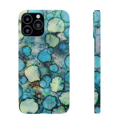 iPhone Samsung Galaxy Pixel5G Snap Case Phone Case Blue Bubbles