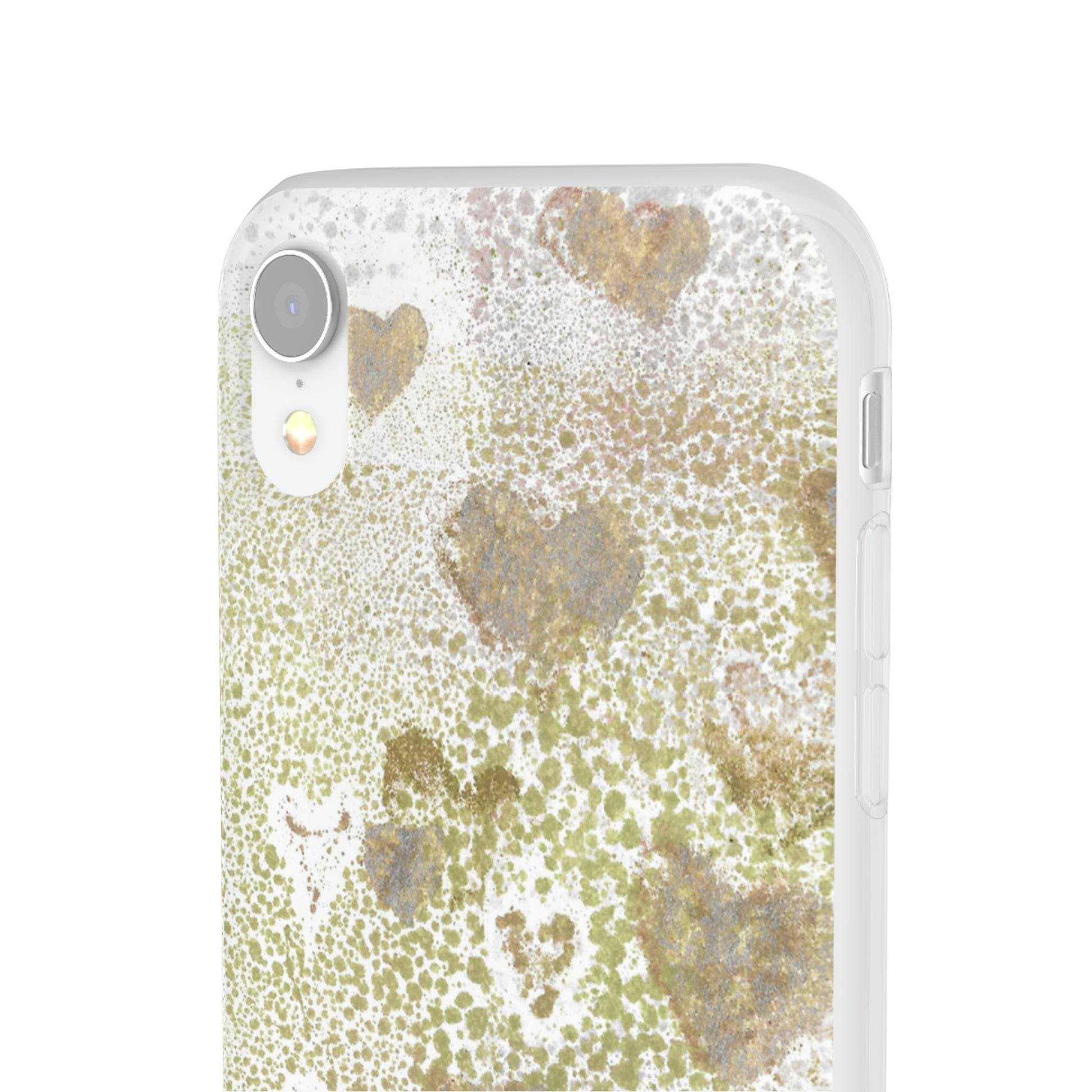 iPhone and Samsung Galaxy Flexi Phone Case Green Hearts - Alja Design