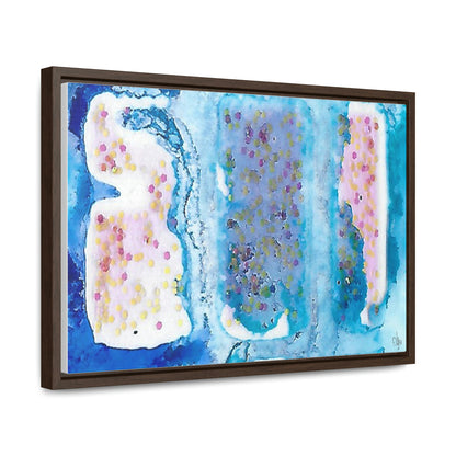 Blue Ice 4 Framed Canvas Print - Alja Design