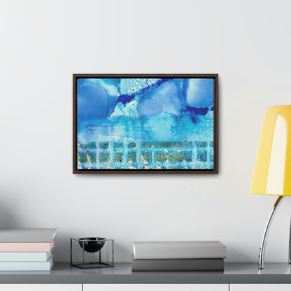 Blue Ice 1 Framed Canvas Print - Alja Design