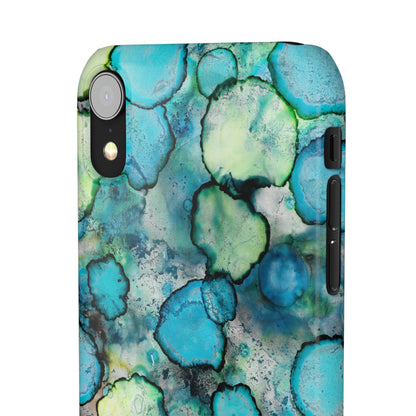 iPhone Samsung Galaxy Pixel5G Snap Case Phone Case Blue Bubbles