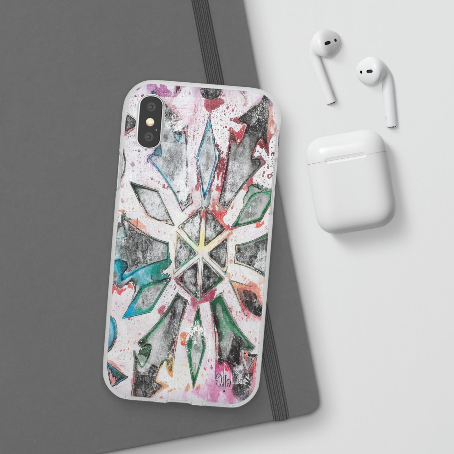 iPhone and Samsung Galaxy Flexi Phone Case Green Ice - Alja Design