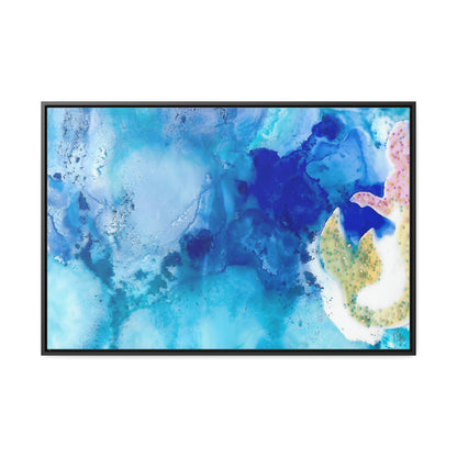 Blue Ice 3 Framed Canvas Print - Alja Design