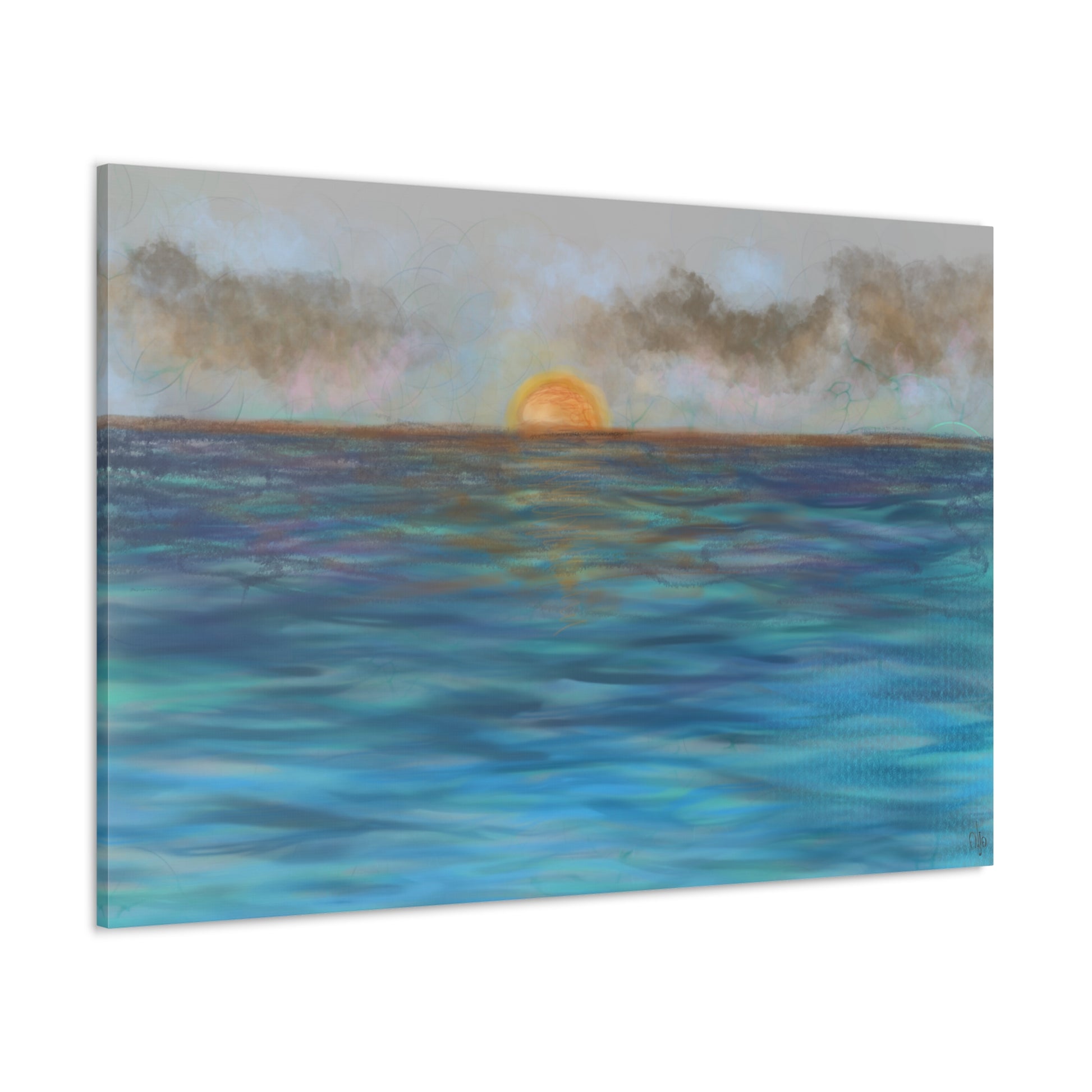 Blue Sunset Canvas Print - Alja Design