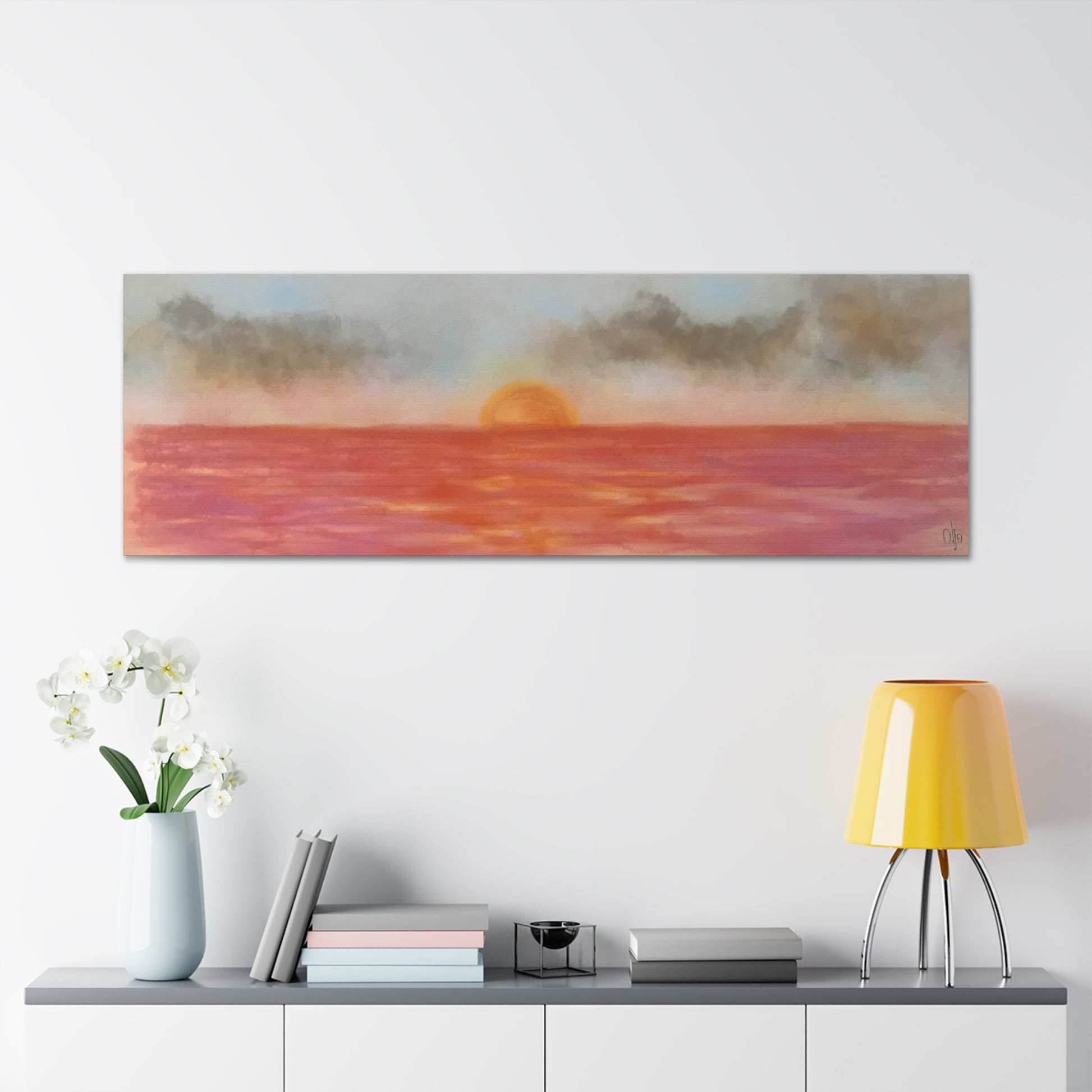 Red Sunset Canvas Print - Alja Design