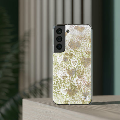 iPhone and Samsung Galaxy Flexi Phone Case Green Hearts - Alja Design