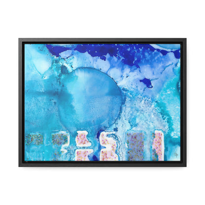 Blue Ice 9 Framed Canvas Print - Alja Design