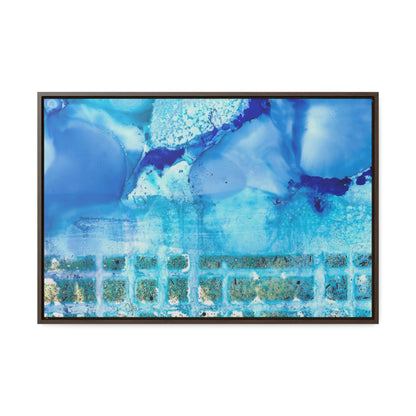 Blue Ice 1 Framed Canvas Print - Alja Design