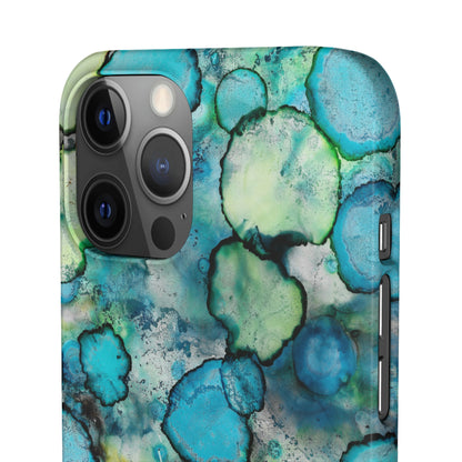 iPhone Samsung Galaxy Pixel5G Snap Case Phone Case Blue Bubbles