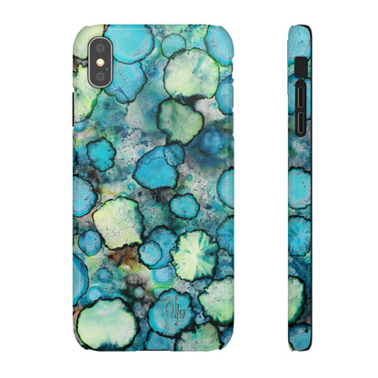 iPhone Samsung Galaxy Pixel5G Snap Case Phone Case Blue Bubbles