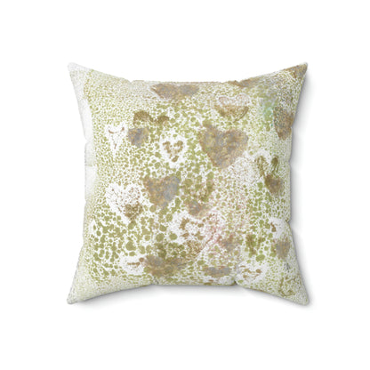 Green Hearts Square Pillow - Alja Design