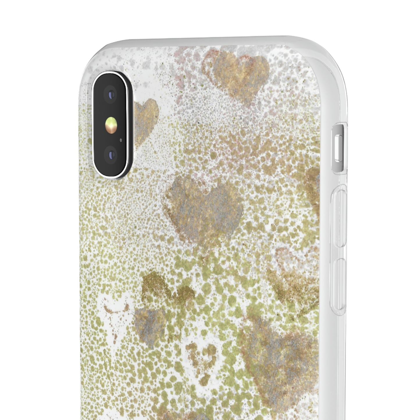 iPhone and Samsung Galaxy Flexi Phone Case Green Hearts - Alja Design