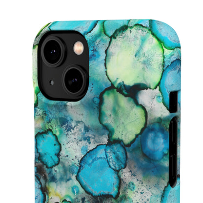 iPhone Samsung Galaxy Pixel5G Snap Case Phone Case Blue Bubbles