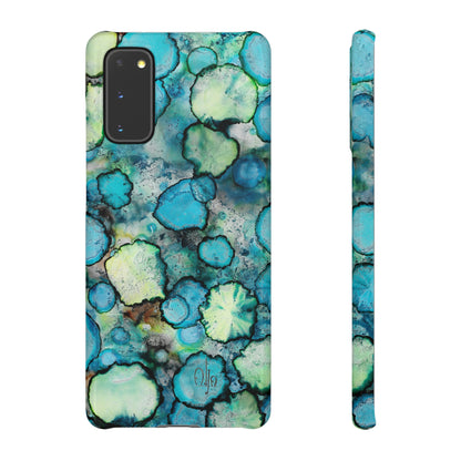 iPhone Samsung Galaxy Pixel5G Snap Case Phone Case Blue Bubbles