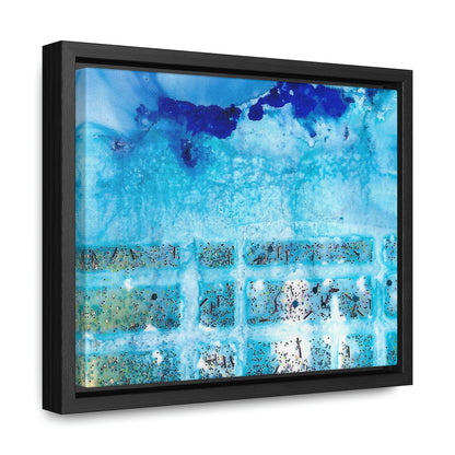 Blue Ice 8 Framed Canvas Print - Alja Design