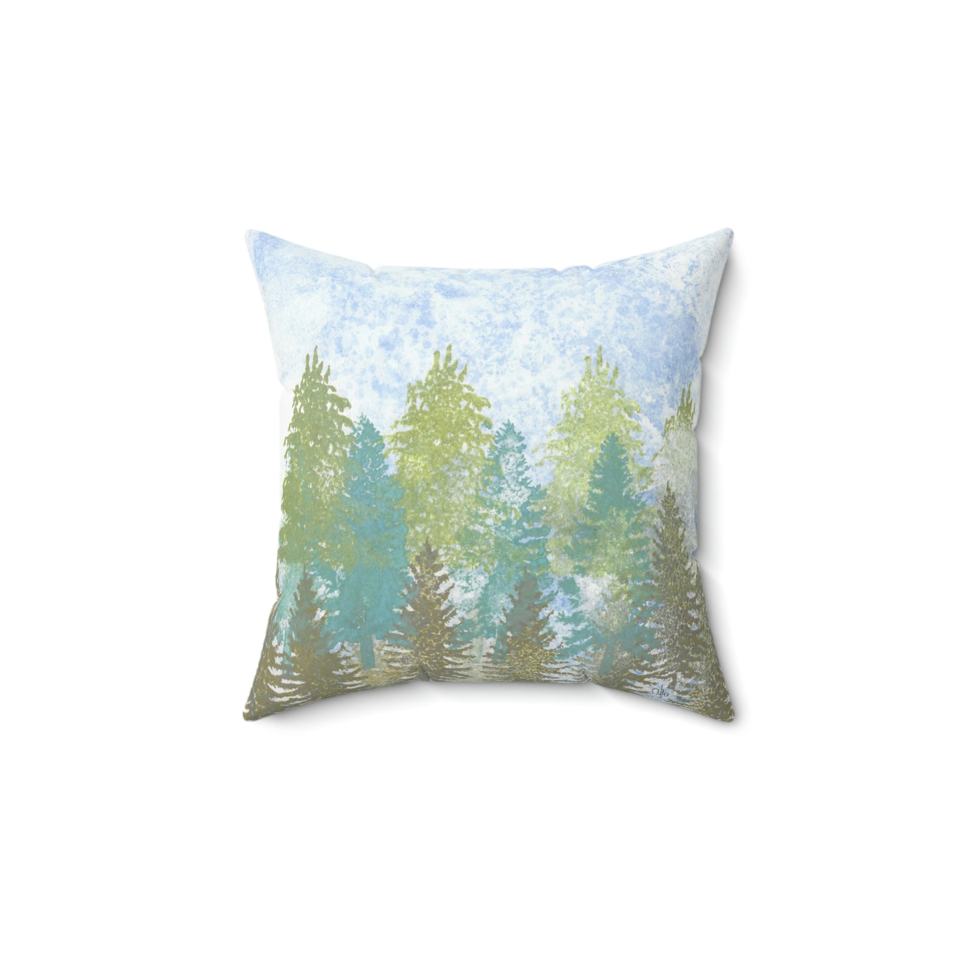 Evergreen Forest Square Pillow - Alja Design
