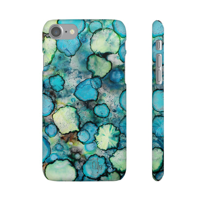 iPhone Samsung Galaxy Pixel5G Snap Case Phone Case Blue Bubbles